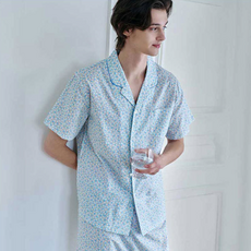 VENUS 男士涼感泡泡紗小碎花印花睡衣上下衣套裝 VPA4534M