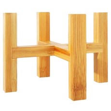 葉子小舖 實木落地式十字花盆架, 1個, 木色