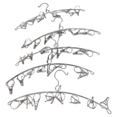 不鏽鋼曬衣夾 Set 8夾 防風設計 實心身架, 銀色, 1組