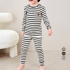 unifriend 童款泰迪熊圖案彈力刷毛九分袖衛生衣長褲套裝