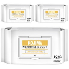 KOjIMA 犬貓用 寵物濕巾 草本清香, 80片, 3組