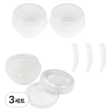 Darkness 罐型乳霜分裝瓶 20g x 3入 + 挖勺 3入, 半透明, 3套