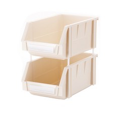 可組裝式雙層收納盒 米白, 象牙, 2個