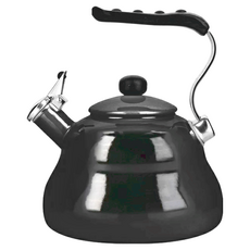 LA CAFETIERE 琺瑯笛音壺，2公升容量，黑色，適用於所有爐具, 1個