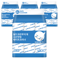 월드크린 무지개 사선컷팅 테이프 크리너 90회 리필 3p, 4세트