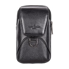 真皮頭層牛皮可腰掛男士雙拉鍊手機包/腰包 LB988