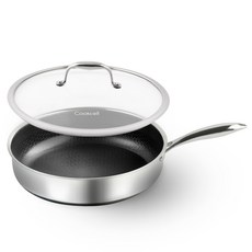 쿡셀 인덕션 7세대 세라믹 블랙에디션 IH 소테팬 28cm + 유리뚜껑 랜덤발송 세트, 1세트, 29.8cm