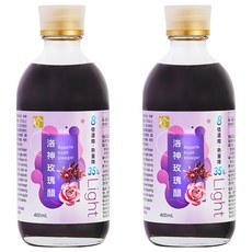 百家珍 Light 果醋 洛神玫瑰醋 400ml 不含焦糖色素, 2瓶