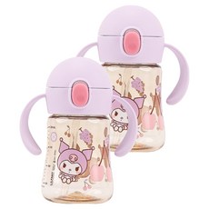 릴팡 유아용 PPSU 양손 빨대컵, 쿠로미, 2개, 200ml
