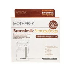 MOTHER-K 母乳儲存袋 100ml 30入, 雙層夾鏈封條, 1盒