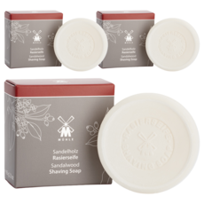 騾子剃須皂檀香, 65g, 3個