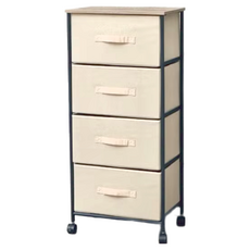 LiFArt 日系上木板四層抽屜收納櫃, 黑色, 95x31.5x30cm