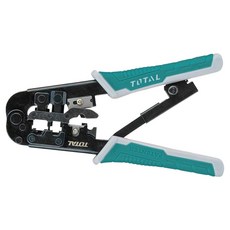 TOTAL 道達爾 網線鉗 雙色柄 帶棘輪 TMPCN5468R 8吋, 1組