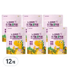유한건강생활 뉴질랜드산 단백질 함유 유기농 쌀떡뻥, 자색고구마맛, 25g, 12개