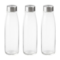 Nature Living Tritan 隨身水瓶, 透明色 + 不鏽鋼銀色, 1L, 3個