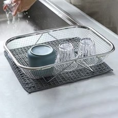 Kitchen Awesome 304全不鏽鋼長度可調式水槽瀝水籃 大, 單一顏色, 1層, 1個