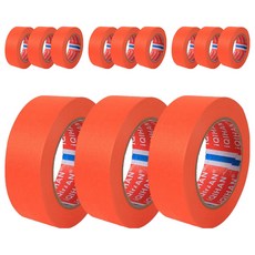 iQIHAN 彩色遮蔽紙膠帶 25mm x 15m, 12個, 橘色