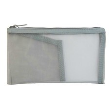 MUJI 無印良品 筆袋 附袋 9A65031 8 x 17cm, 灰色, 1個