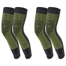 艾草自發熱式保暖蓄熱護膝 加長版 透氣布料 黑色, 16.5 x 46cm, 2個