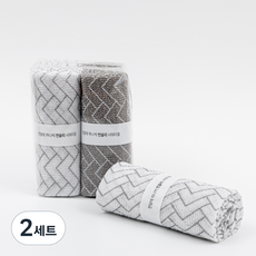 폴인홈 한달에 하나씩 먼슬리 패턴 샤워타월 2종 x 2p 세트, 헤링본, 4개입, 2세트