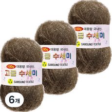 Yarna 大容量高級菜瓜布 100g, 175卡其棕, 6個