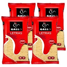 GALLO 公雞牌 字母造型麵LETRAS, 西班牙原裝進口, 杜蘭小麥製成, 滾水煮5-7分鐘, 250g, 4包