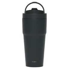 WOKY 沃廚 台灣公司貨 雙層陶瓷渾圓杯, 灰墨色, 750ml, 1個