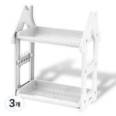 마켓플랜 하우스 정리선반 2단, 화이트, 3개