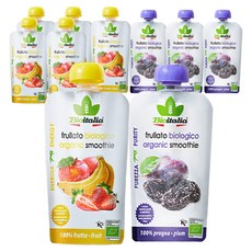비오이탈리아 유기농 퓨레 패키지 5p 세트 600g, 혼합맛(사과/딸기/바나나), 푸룬맛, 2세트