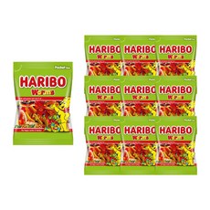 HARIBO 蚯蚓造型水果風味軟糖, 100g, 10包