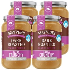메이버스 다크로스티드 엑스트라 크런키 피넛버터 구운땅콩99.3, 375g, 4개
