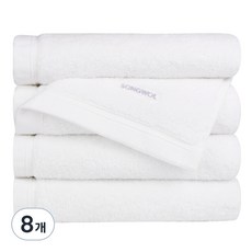 Songwol 松月 Comfort Ground 飯店毛巾 200g 40支 精梳棉, 8個, 白色
