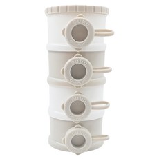 PUKU 藍色企鵝 甜甜圈奶粉盒 Set 單層密封 四層獨立分層 BPA Free, 灰色, 1組