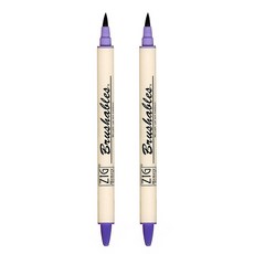 【Kuretake 日本吳竹】ZIG 雙色軟筆刷麥克筆 紫羅蘭 (MS-7700-080), 2支