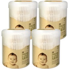 네이쳐러브메레 신생아 면봉 원통형, 300개입, 4개