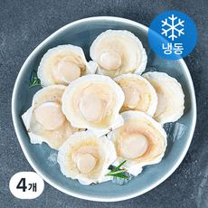 바이킹마켓 반 탈각 가리비 (냉동), 180g, 4개