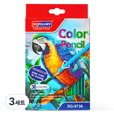 SKYGLORY Nornor 專家用鸚鵡著色色鉛筆組, 3套, 36色