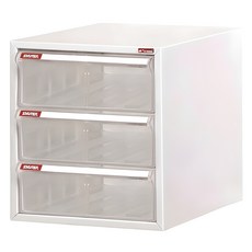 SHUTER 樹德 A4-103H 桌上型樹德櫃 3層 透明抽, 白櫃, 26.4 x 34.3 x 28.7cm
