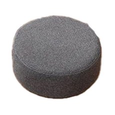 棉麻小圓凳, 高彈海綿+實木框架, 綠色/藍色/米白/淺灰色/黃色/深灰色, 1個