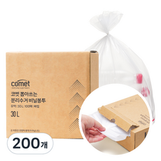 comet 抽取式強化透明分類回收袋, 30L, 200個