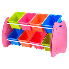 livinbox 喵頭鷹玩具整理組 EN-HA08，8格, 粉紅色