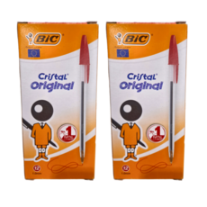 BIC 比克 Cristal Original 原子筆 1.0mm, 紅色, 2盒
