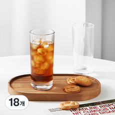 JIN GLASS 홈카페 커피 일자하이볼 L 270ml, 18개, 투명