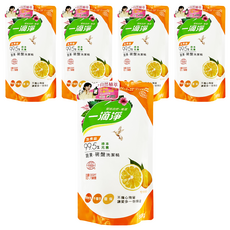 一滴淨 99.5% 綠茶蔬果碗盤洗潔精補充包，減少垃圾產生，洗滌首選, 800g, 5包