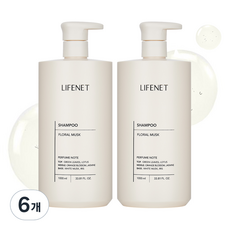 LIFENET 香氛洗髮精 花麝香, 1L, 6瓶