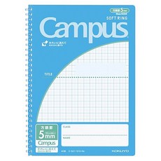 KOKUYO 國譽 Campus 軟線圈筆記本 B5 尺寸 5mm方格 40頁, 藍色, 1本