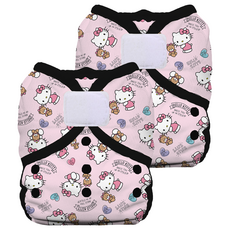 THiRSTiES 魔鬼氈防水尿布兜 SANRIO聯名款 適用於1 (3-8kg) 100%聚酯纖維, Hello Kitty Dear Bear, 2件