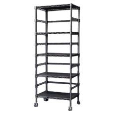 Steel Tycoon 鋼鐵力士 五層架 附PP + 滑輪 43 x 28 x 150cm, 黑色, 1個