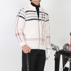 Mainflow 男款高爾夫BL格紋針織開襟衫