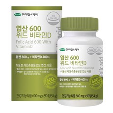 Hanmi 韓美 Healthcare 含維生素 D 的葉酸 600, 90顆, 1罐